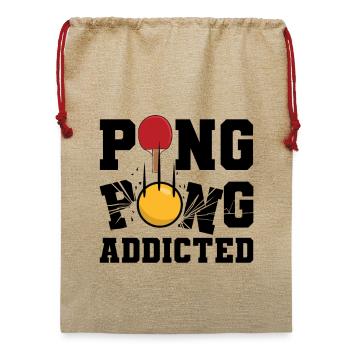 Ping Pong Süchtig - Jute Weihnachtssack  - Beige - Vorne