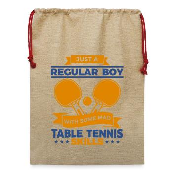 Regular Boy With Table Tennis Skills - Jute Weihnachtssack  - Beige - Vorne
