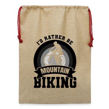 Mountainbiker Witz - Jute Weihnachtssack  - Beige - Vorne