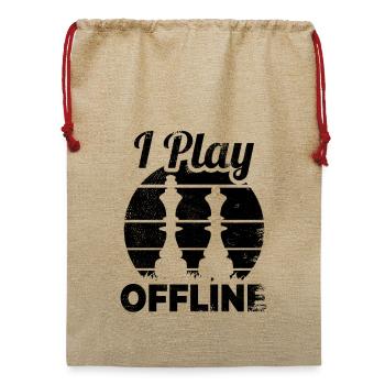 Ich spiele offline - Jute Weihnachtssack  - Beige - Vorne