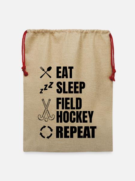 Feldhockey Tagesablauf - Jute Weihnachtssack  - Beige