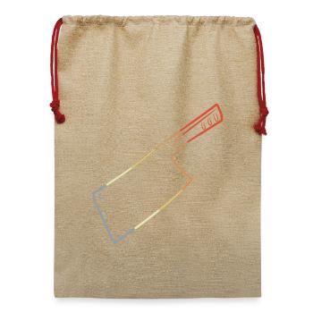 Retro Messer - Jute Weihnachtssack  - Beige - Vorne