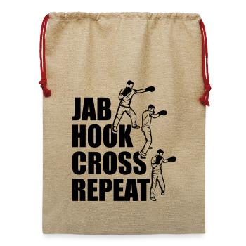 Techniken des Boxens - Jute Weihnachtssack  - Beige - Vorne