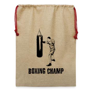 Boxer Motivation - Jute Weihnachtssack  - Beige - Vorne