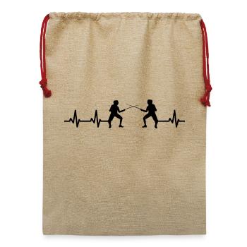 Fechter Herzlinie - Jute Weihnachtssack  - Beige - Vorne