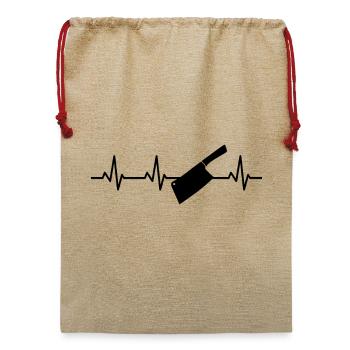 Hackmesser Herzlinie - Jute Weihnachtssack  - Beige - Vorne