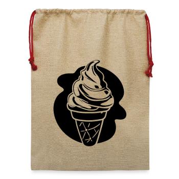 Eiscreme Skizze - Jute Weihnachtssack  - Beige - Vorne