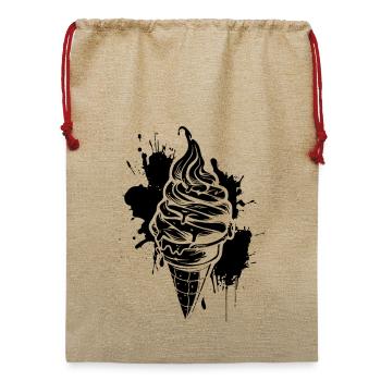 Eiswaffel Softeis - Jute Weihnachtssack  - Beige - Vorne