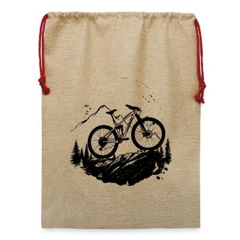 Fahrradfahrer - Jute Weihnachtssack  - Beige - Vorne
