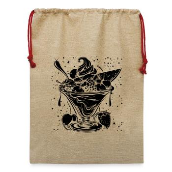 Eiscreme Eisbecher - Jute Weihnachtssack  - Beige - Vorne