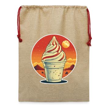 Eisbecher Porträt - Jute Weihnachtssack  - Beige - Vorne
