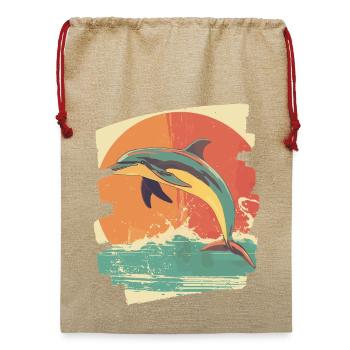 Delfin - Jute Weihnachtssack  - Beige - Vorne