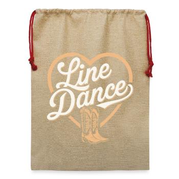Country & Line Dance Motiv - Jute Weihnachtssack  - Beige - Vorne