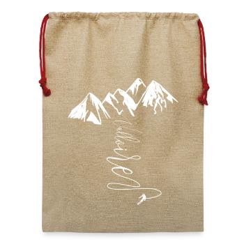 Valloire Alpes Française Haute Savoie - Jute Weihnachtssack  - Beige - Vorne