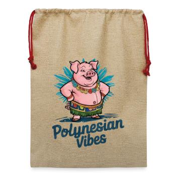 Polynesische Vibes Design Paradies Urlaub - Jute Weihnachtssack  - Beige - Vorne