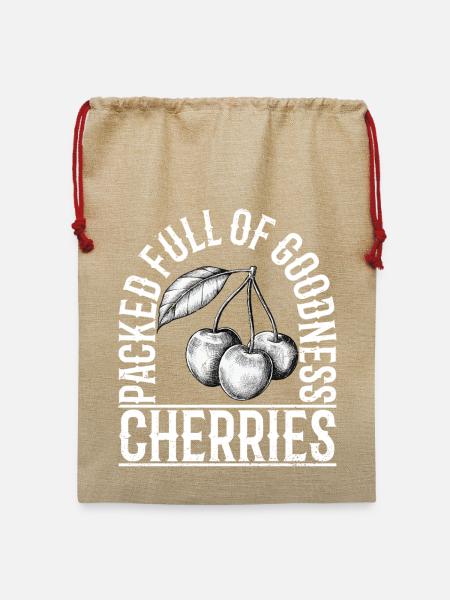 packed full of goodness cherries - Jute Weihnachtssack - Beige