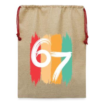 Six Seven Kids Meme 6 7 - Jute Weihnachtssack  - Beige - Vorne