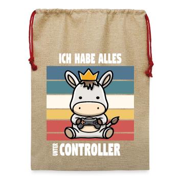 ich habe alles unter controller - Jute Weihnachtssack  - Beige - Vorne