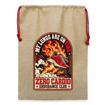 Meine Lungen brennen – Zero Cardio Endurance Club - Jute Weihnachtssack  - Beige - Vorne
