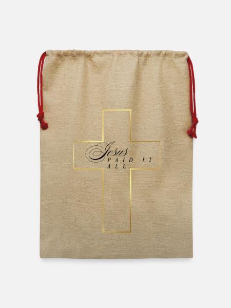 Jesus hat alles bezahlt - Jute Weihnachtssack - Beige