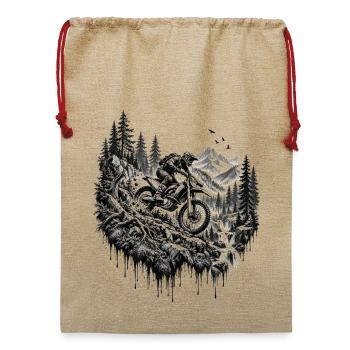 Motocross Enduro Fahrer Offroad Motorrad Geschenk - Jute Weihnachtssack  - Beige - Vorne
