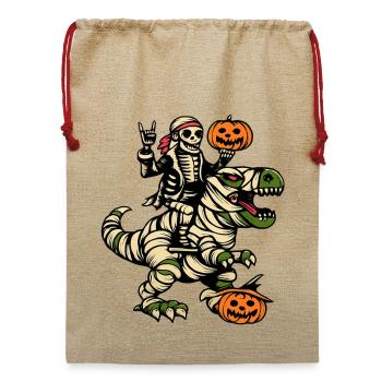 Skelett Reiter Halloween - Jute Weihnachtssack  - Beige - Vorne