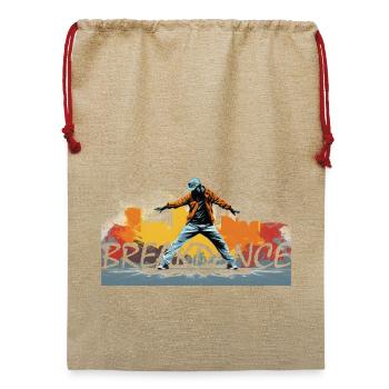 Breakdance Graffiti Urban Vibe - Jute Weihnachtssack  - Beige - Vorne