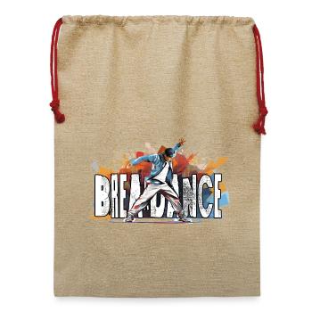 Breakdance Breakdancer Bboy - Jute Weihnachtssack  - Beige - Vorne