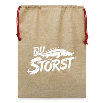 Stör Sterlet Graffiti Muster - Jute Weihnachtssack  - Beige - Vorne