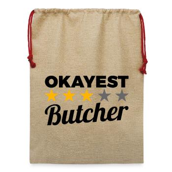 Durchschnittlicher Fleischer - Jute Weihnachtssack  - Beige - Vorne