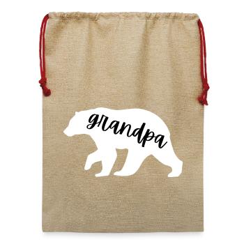 Großvaterbär, Großvatertag, Großvater, Großvater. - Jute Weihnachtssack  - Beige - Vorne