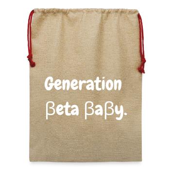 Generation Beta Baby. - Jute Weihnachtssack  - Beige - Vorne