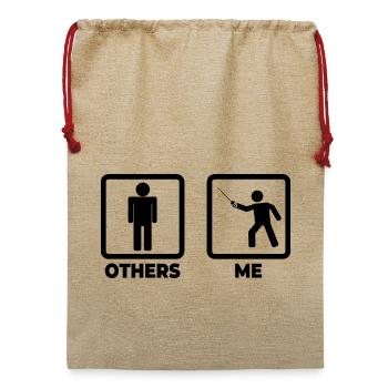 Lustiger Fechter - Jute Weihnachtssack  - Beige - Vorne