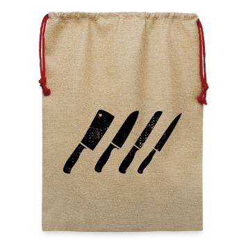 Messerset Skizze - Jute Weihnachtssack  - Beige - Vorne