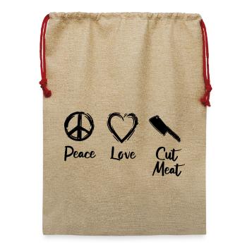 Fleischer Motivation - Jute Weihnachtssack  - Beige - Vorne