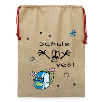 Schule yes - Jute Weihnachtssack  - Beige - Vorne