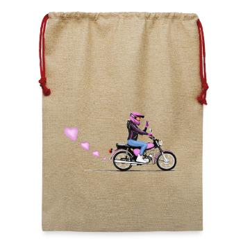 Simson Girl - Jute Weihnachtssack  - Beige - Vorne