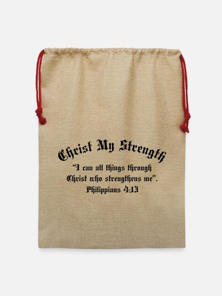 Christus, meine Kraft - Jute Weihnachtssack  - Beige