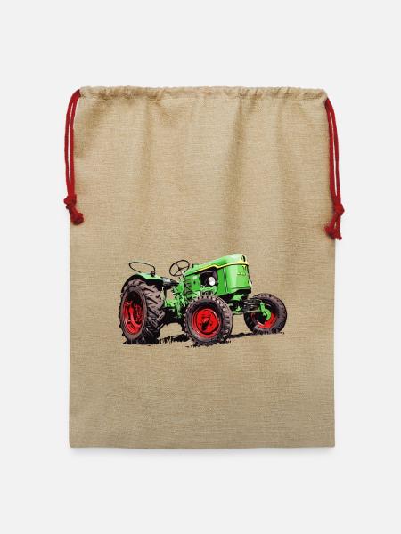Alter Deutz Traktor D25 - Jute Weihnachtssack  - Beige
