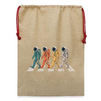 Raumfahrt T-Shirt mit Astronauten Parade - Jute Weihnachtssack  - Beige - Vorne