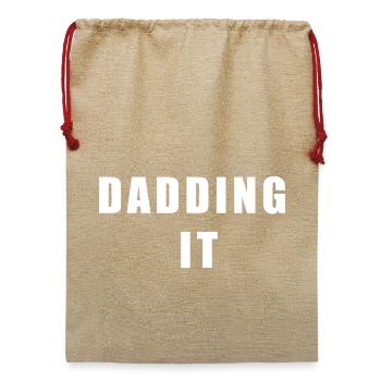 Lustiges Vaterschafts-Grafik-T-Shirt - Jute Weihnachtssack  - Beige - Vorne
