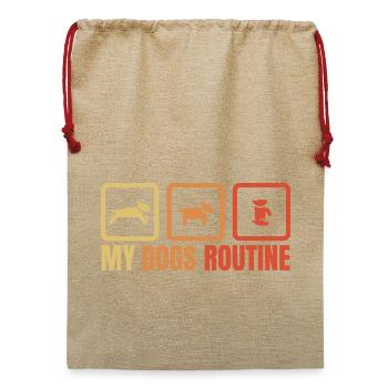 Die Routine meines Hundes - Jute Weihnachtssack  - Beige - Vorne