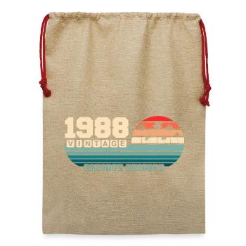 37. Geburtstag 1988 Vintage 1988 Retro Sunset - Jute Weihnachtssack  - Beige - Vorne