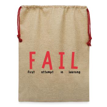 FAIL – Lernchance statt Niederlage - Jute Weihnachtssack  - Beige - Vorne