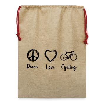 Radfahrer Routine - Jute Weihnachtssack  - Beige - Vorne