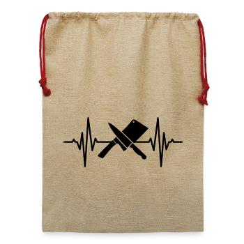 Hackbeil Herzklopfen - Jute Weihnachtssack  - Beige - Vorne
