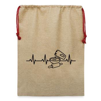 Backutensilien Herzklopfen - Jute Weihnachtssack  - Beige - Vorne