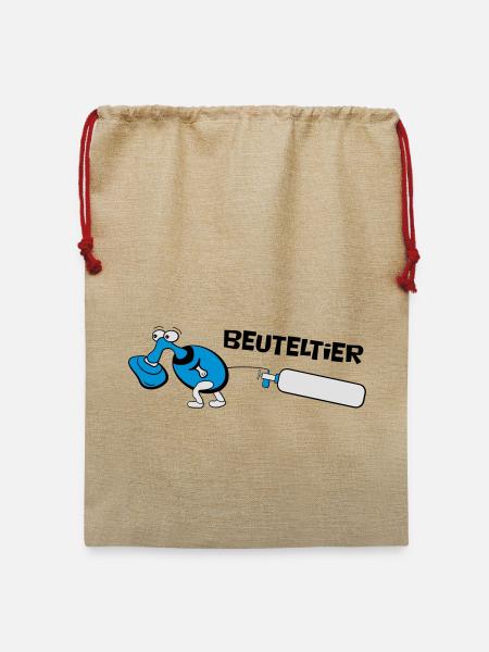 Beuteltier - Anästhesie Fun Cartoon - Jute Weihnachtssack  - Beige