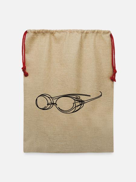 Schwimmbrille Grafik - Jute Weihnachtssack - Beige