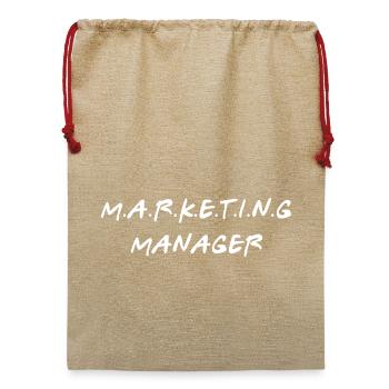 Marketingleiter Geschenk Lustbüro Jobtitel oben - Jute Weihnachtssack  - Beige - Vorne
